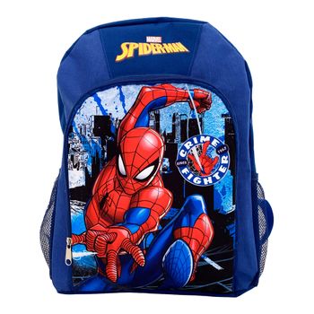 Mochila Americana Dam  Spiderman  New Generation.espaldera Y Tirantes Ergonómicos. Color: Azul