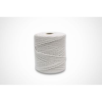 Bobina De Macramé Extra Grande 4mm - 1kg, Color Blanco, Cordón De Algodón Natural Para Proyectos Grandes Y Duraderos