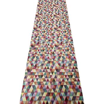 Alfombra Pasillo Antideslizante Antimanchas 65x200cm Triangulo Color