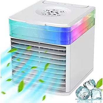 Mini Ventilador Silencioso Ultra Air Cooler Enfriador De Aire Ventilador Frío Con Luz Led 7 Colores