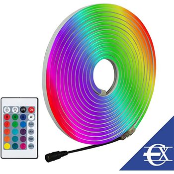 Tira luz flexible LED Neón Flex LNF 26x14mm 220VAC de 50m RGB multicolor -  Cablematic