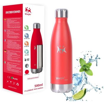 Botella Termo 500ml Acero Inoxidable Rojo Bergner Walking Anywhere Rojo con  Ofertas en Carrefour