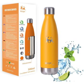 Botella Termica 750ml Con Doble Capa De Acero Inoxidable GoBlue - Naranja —  BTU Store