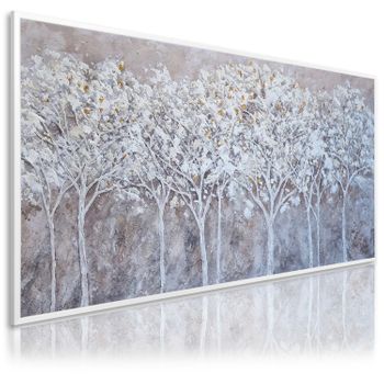 Cuadro Pintado A Mano Naturaleza 140x70 Cm Forest -cuadro Con Marco Incluido - Dekoarte