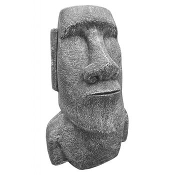 Figura Moai Cabeza De Pascua 40x35x60cm. Hormigón-piedra. Gris