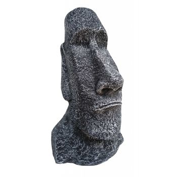 Figura Moai Cabeza De Pascua 23x20x40cm. Hormigón-piedra. Gris