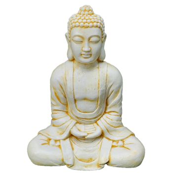 Figura Decorativa Buda Del Éxito 44x30x60cm. Hormigón-piedra. Ocre
