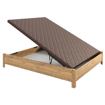 Canapé Abatible Arcón De Madera Con Patas Y Tirador Embutido Altura 34 Cm -  Glaciar - 200x200 Cm con Ofertas en Carrefour