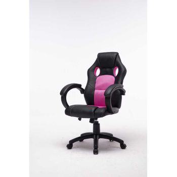 Silla Gamer Profesional AITNE. Color Rosa. Inclinación 180º, Altura  Regulable, Cojín Cervical y Lumbar.