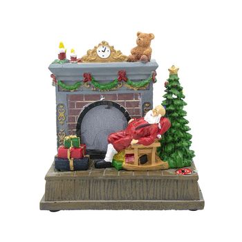 Chimenea Navideña 997099 Carrusel Santa Claus Con Iluminación Y Música