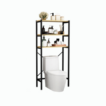 kleankin Estantería sobre Inodoro WC Mueble Lavadora de 3 Niveles Estante  de Almacenamiento para Baño Ahorra