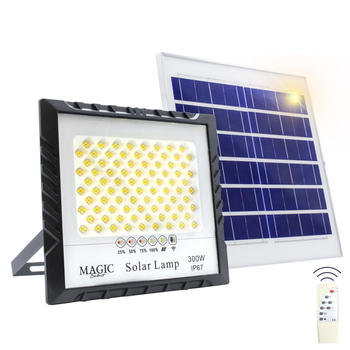 Foco Proyector  300w 340 Led Con Panel Solar Y Mando Magic Select