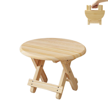 Taburete De Madera Plegable Banqueta Reposapies Asiento Para Hogar.