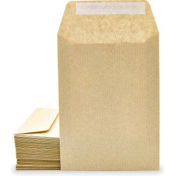 Sobres De Papel Kraft Con Tira De Silicona Para Invitaciones O Bolsitas De  Regalo De Invitados En Bodas, Comuniones O Bautizos. Sobres Para Joyas O  Semillas - Ofituria (100 Sobres, 120 X