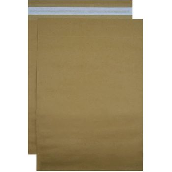 Bolsas De Papel Kraft Para Envíos Con Apariencia Cartón. Opaco Con Autocierre Fácil Adhesivo Y Resistente. Sobres Grandes Marrones Portadocumentos De Varios Tamaños 300x360x100 Mm - 100 Uds