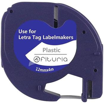 Cinta De Etiquetas Para Recambios Letratag Compatible Con Dymo Letratag 12 X 4 Mm Imprime Negro Sobre Fondo Blanco Lt-100h - Ofituria (1 Ud)