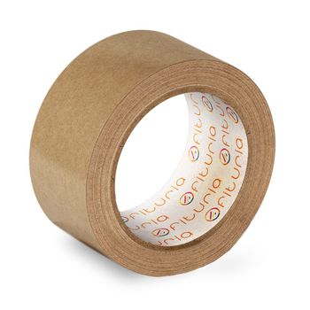 Ofituria Cinta Adhesiva Ecológica De Papel Kraft Color Marrón. Cinta De Carrocero Para Embalaje, Enmarcar Cuadros O Sellar. Empaquetado Seguro Y Resistente - (48 Mm X 80 Mts - Kraft, 1 Rollo)