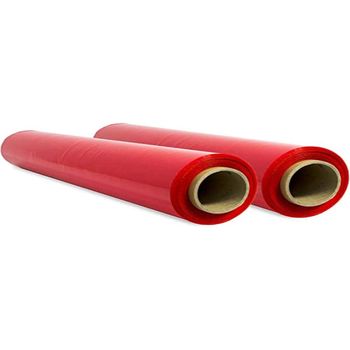 Film De Embalaje Elástico, Film De Plástico Rojo Para Embalar, Rollo De Plástico Protector De Envíos Y Mudanzas, Rollo De 50cm Y Hasta 400 M Estirables - Ofituria (rojo, 2 Unidades)