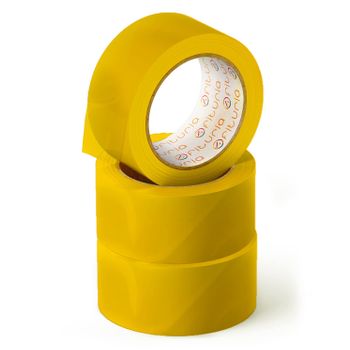 Ofituria Cinta Adhesiva, Color Amarillo, Cinta Para Embalaje Y Organizar Tus Cajas Y Envíos, Precinto De Varios Colores Vibrantes 66 Mt X 48 Mm (3 Und. - Amarillo)