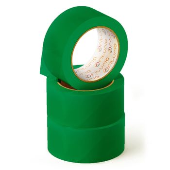 Ofituria Cinta Adhesiva, Color Verde, Cinta Para Embalaje Y Organizar Tus Cajas Y Envíos, Precinto De Varios Colores Vibrantes 66 Mt X 48 Mm (3 Und. - Verde)