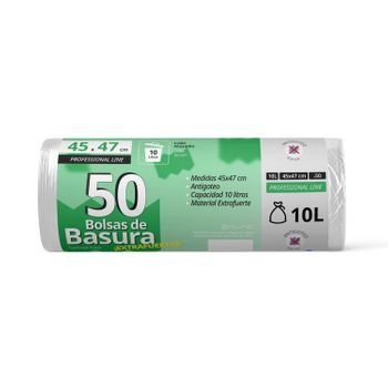 Bolsas De Basura, Bolsa Basura Resistente Para Cubos Basura 10l, Antigoteo, Bolsas Ideales Para Papelera De Baño, Oficina O Cocina, Apta Todo Tipo De Desechos, 45x47 Cm - Ofituria (50 Bolsas, 10l)