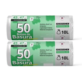 Bolsas De Basura, Bolsa Basura Resistente Para Cubos Basura 10l, Antigoteo, Bolsas Ideales Para Papelera De Baño, Oficina O Cocina, Apta Todo Tipo De Desechos, 45x47 Cm - Ofituria (100 Bolsas, 10l)