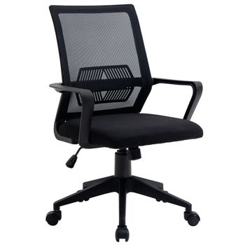 Silla Oficina De Espuma Nylon Poliéster Vinsetto 61x58,5x99 Cm-negro