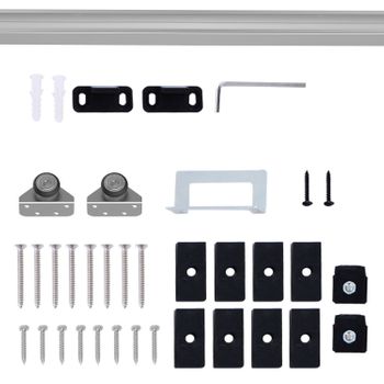 Kit de accesorios para puerta corredera Homcom negro 200x4x0,6 cm