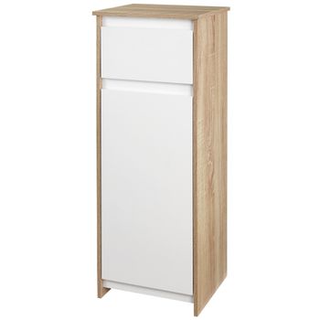 Armario Alto De Baño De Mdf Bambú Kleankin 35x27x171 Cm-blanco con Ofertas  en Carrefour