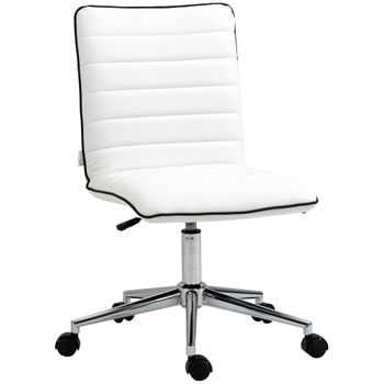 Silla Oficina De Espuma Metal Nylon Pu Vinsetto 47x57x86,5 Cm-blanco