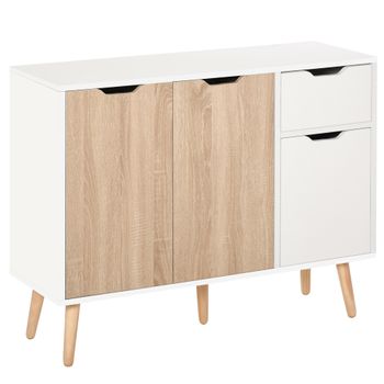 Aparador De Cocina De Melamina Metal Homcom 76x35x97cm-madera Natural con  Ofertas en Carrefour