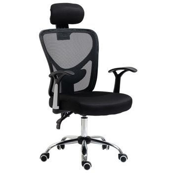 Silla de Oficina - Silla de Oficina, ergonómica, altura ajustable,  reclinable 120º, bloqueo VINSETTO, Gris