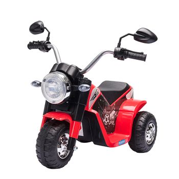 Moto Eléctrica Infantil 6v Para Niños De 18-36 Meses Rojo Homcom