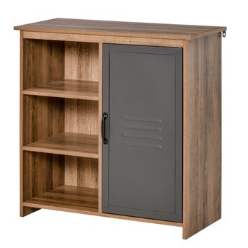 Aparadores Para Salón, Gran Capacidad De Almacenaje, 200x87x35cm, 4  Puertas, Diseño Industrial, Estilo Moderno, Roble Y Negro con Ofertas en  Carrefour