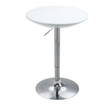 Mesa De Bar Regulable En Altura De Acero Abs Homcom 61x61x97cm-blanco