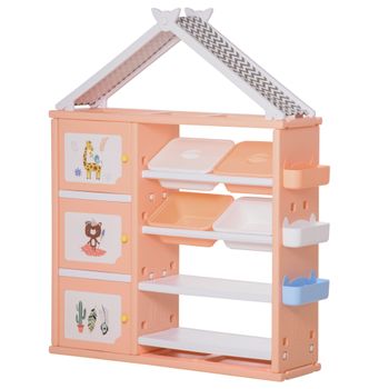 Caja almacenaje infantil artesanal madera pino rosa 31x23x12 cm Infantil