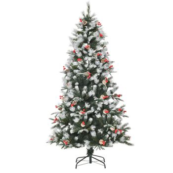 Árbol De Navidad Artificial De Acero Pvc Pe Homcom Ø109x180 Cm-verde