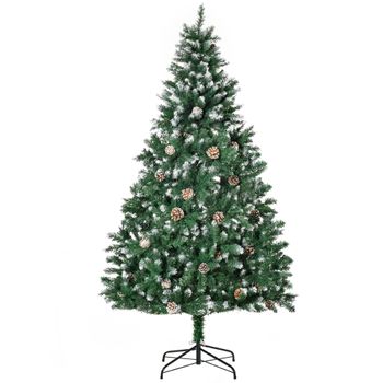 Árbol De Navidad Con 1111 Puntas De Acero Pvc Homcom Ø90x180cm-verde