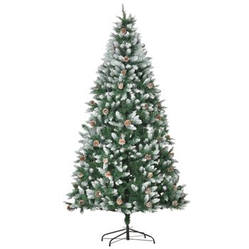 Árbol De Navidad Con 1440 Puntas De Acero Pvc Homcom Ø105x210cm-verde