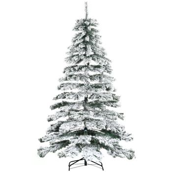 Árbol De Navidad Grande De Metal Pvc Homcom 140x140x225 Cm-verde