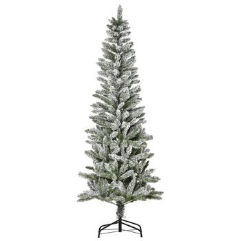 Árbol De Navidad De Acero Pvc Homcom Ø60x180 Cm-verde Y Blanco