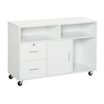 Mueble Archivador De Oficina De Melamina Homcom 100x35x65 Cm-blanco