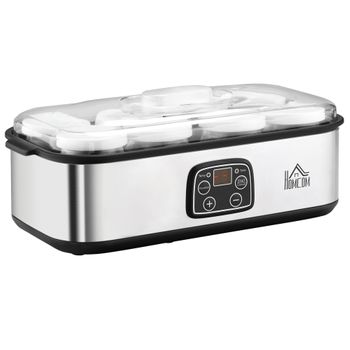 Yogurtera 30w Con 8 Tarros De 180 Ml Termostato Y Temporizador Homcom