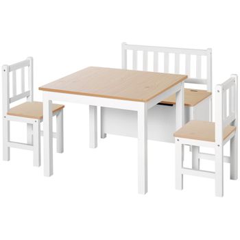 Conjunto De Mesa Cristal Temaplado 110x70cm Y 4 Sillas Color Blanco con  Ofertas en Carrefour