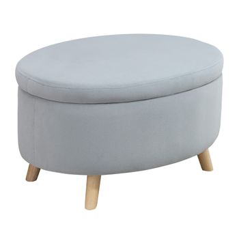 Otomana Puff De Poliéster Espuma Madera Homcom 71x51,5x42 Cm-gris