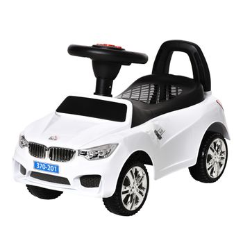 HOMCOM Quad Correpasillos Niño Coche sin Pedales para Bebé Juguete Andador  Estilo Carrera con Orador 60x38x42cm Rojo