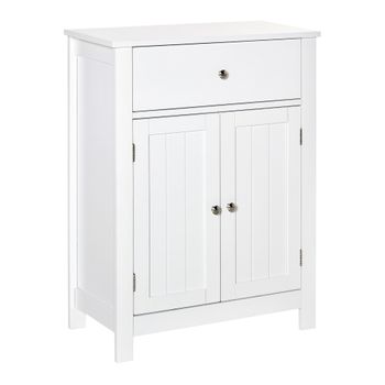 Armario De Pared Baño De Mdf Madera Vidrio Homcom 80x20x65 Cm-blanco con  Ofertas en Carrefour