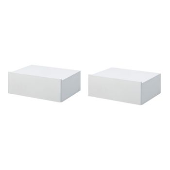 Mesitas De Noche Pared De Melamina De Madera Homcom 40x30x15cm-blanco