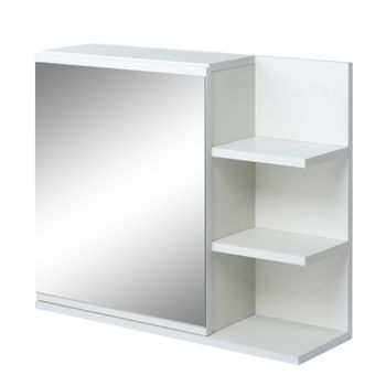 Armario De Baño Con Espejo De Mdf Vidrio Kleankin 48x16x65 Cm-blanco con  Ofertas en Carrefour