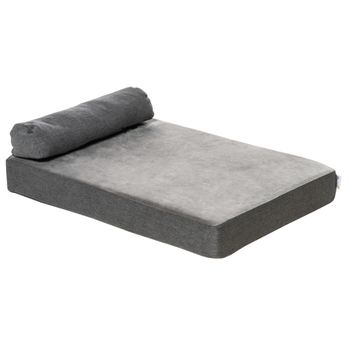 Cama Perro Con Almohada De Poliéster Espuma Pp 75x55x20cm-pawhut.gris